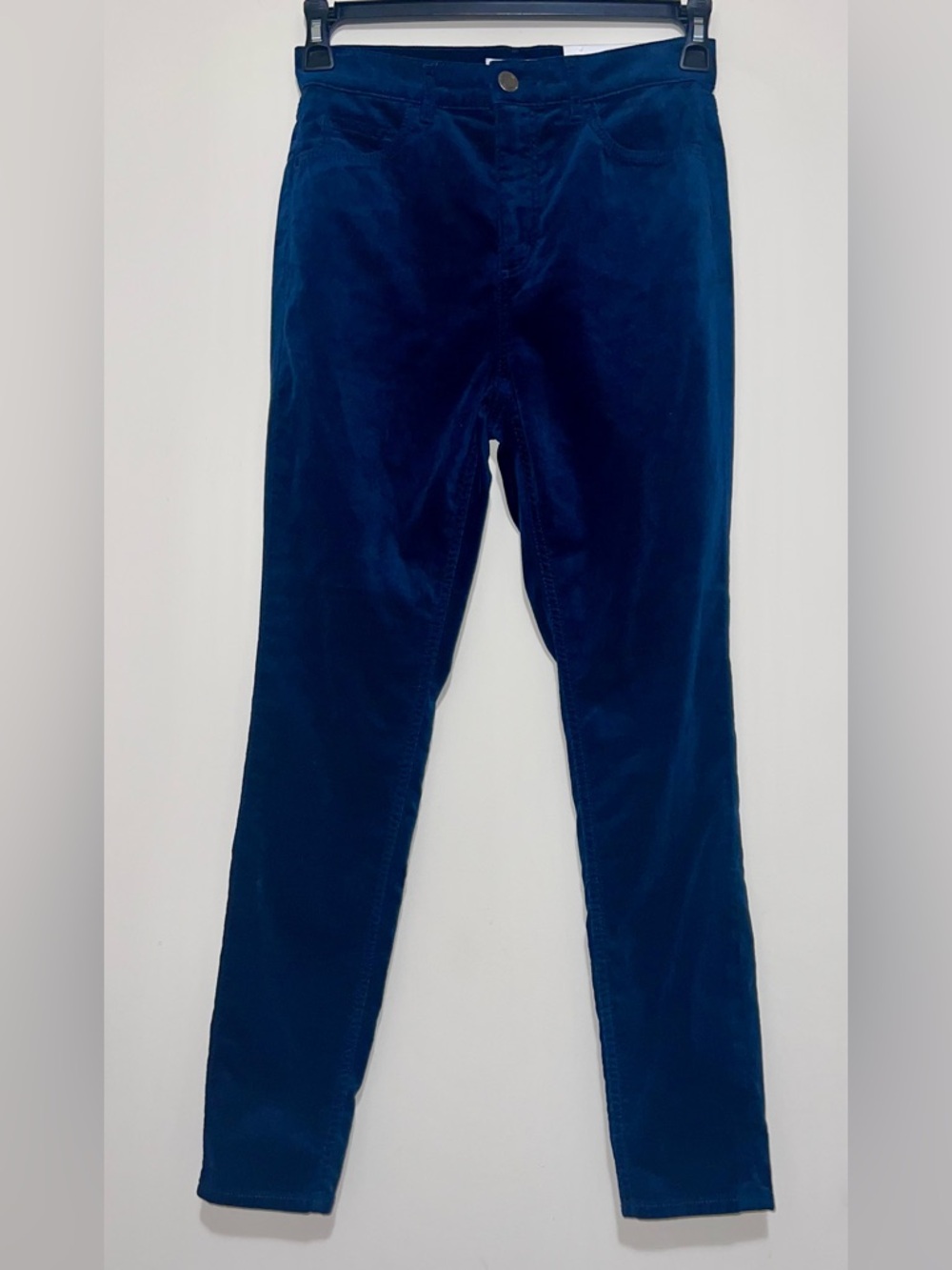 LOFT Ann Taylor Size 27/4 Navy Velvet Skinny Jeans Tapered Leg Slim Pockets NWT